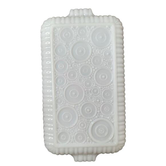 Vtg Anchor Hocking Fire King Milk Glass Pink Floral Fleurette Snack Plate & Cups - Picture 6 of 10